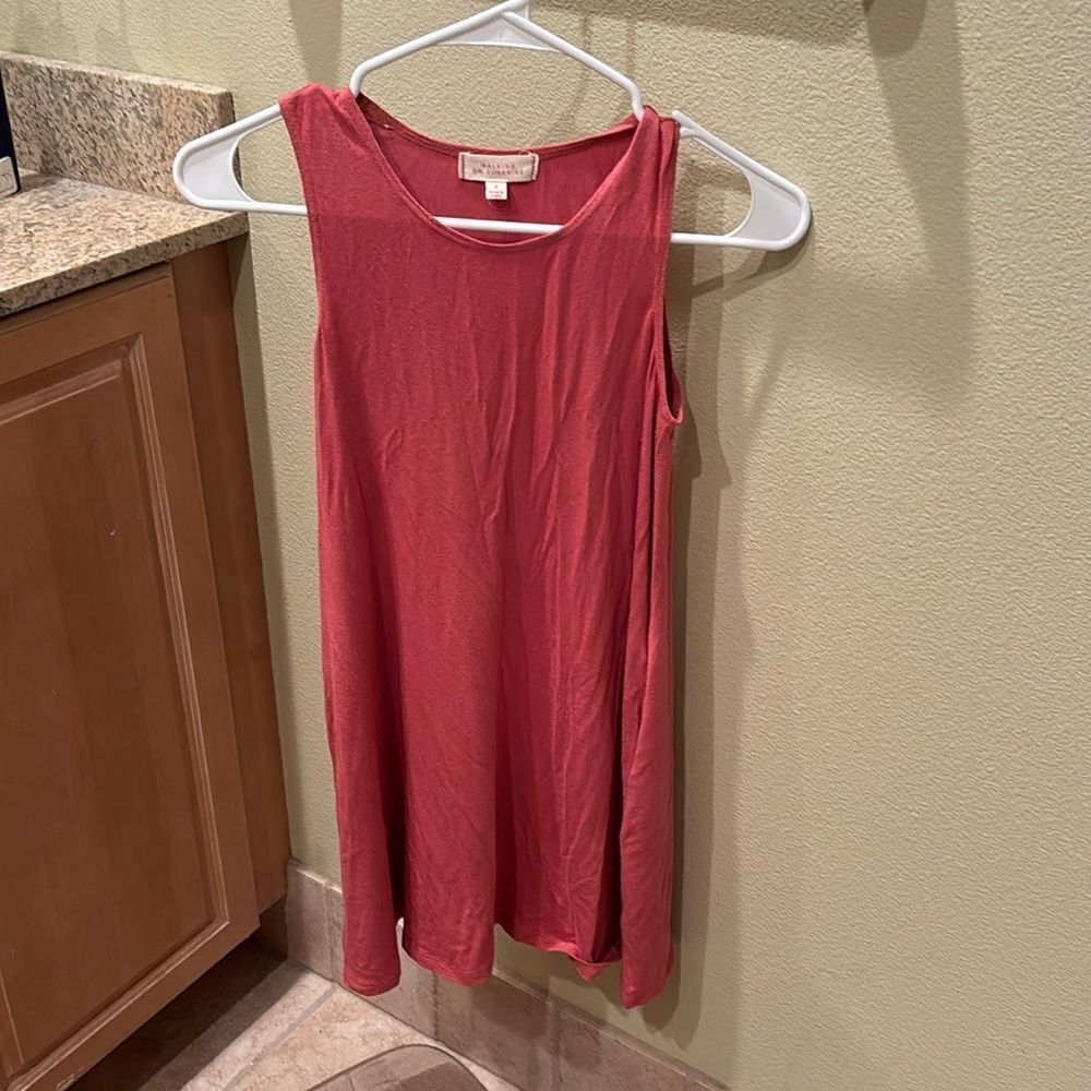 Walking on Sunshine woman's pink tank dress